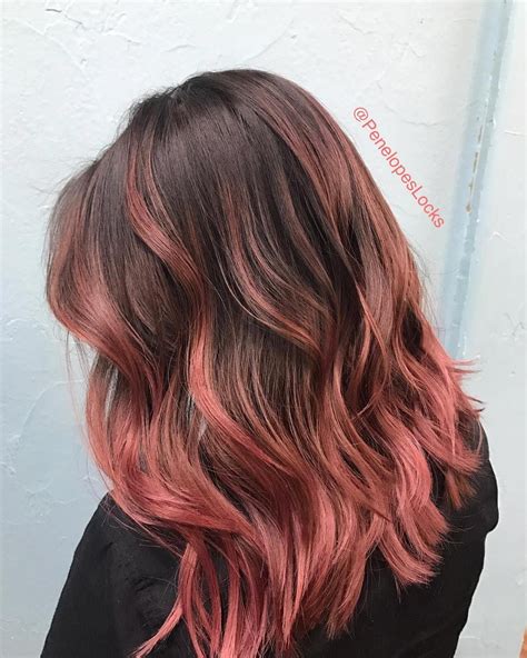 chocolate rose gold hair